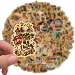 100pcs Vintage Stickers Retro Girl Sailor Sticker Pack for Adults Old School S