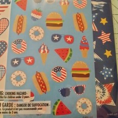 220 Patriotic Summer Stickers American Greetings July 4th Party Favor Craft