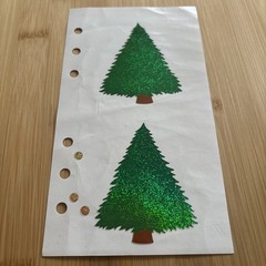 Vintage Stickopotamus Foil Christmas Tree Stickers Pine Evergreen