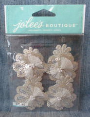 Jolee’s Boutique CREAM SEQUINS FLORALS Stickers Crafts SD28