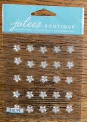 Jolees Mini Flower Gems PEARL White Wedding Card Making Craft Scrapbook Stickers