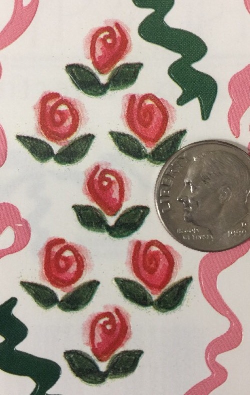 RED ROSYS & RIBBONS Stickers(3″x 4″)Printworks•Bows•Flowers •Garden•Green•/Pink•