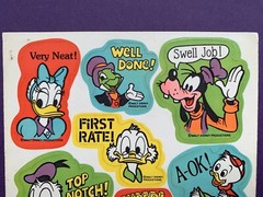 Vintage Walt Disney Productions Stickers – 1 Sheet – Mickey Minnie Pluto Donald