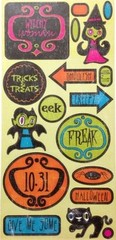HALLOWEEN Self Adhesive Die-Cut Stickers (18pc)Reminisce•Holiday•Witches•Cat