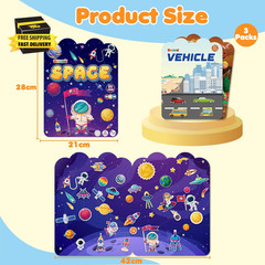 Reusable Sticker Books for Toddlers 2-4 Years – Travel Toys for Toddlers 1-3,Gif