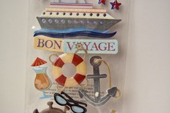 Jolee’s Dimensional BON VOYAGE Ship, Anchor, Wheel, Passport