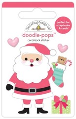 Doodlebug Doodle-pop 3D Sticker Jolly St. Nick Santa Claus Stocking Present