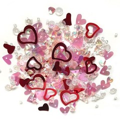 Buttons Galore Sparkletz VALENTINES Sparkling Sequin Jewels Embellishment Mix