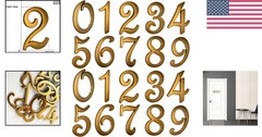 Versatile 3 Inch Gold Address Number Stickers – Elegant Design for Home/Office