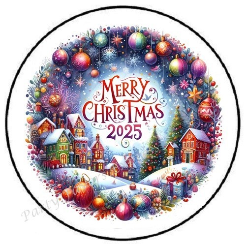 MERRY CHRISTMAS 2025 ENVELOPE SEALS LABELS STICKERS PARTY FAVORS