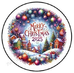 MERRY CHRISTMAS 2025 ENVELOPE SEALS LABELS STICKERS PARTY FAVORS