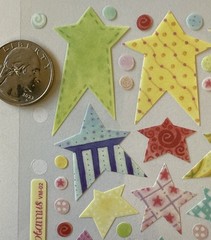 VELLUM PASTEL STAR Binder Stickers(55pc)Sticko•Pattern •Polka-Dots•Card Making•
