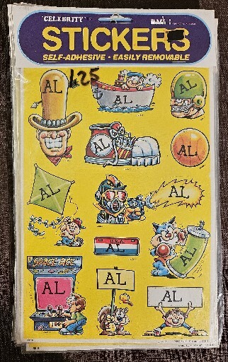 Vtg 1983 AL Celebrity Stickers Sealed Mark I Name Stickers S510