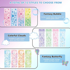 12 Colorful Deco Stickers, Self-Adhesive Kpop Photocard Craft Stickers