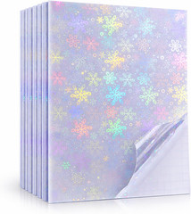 36 Sheets Holographic Sticker Paper Holographic Clear Vinyl Self Adhesive Waterp