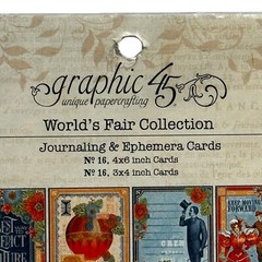 Graphic45 Worlds Fair Collection Cardstock Journaling Ephemera Cards Inserts