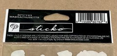 Sticko Destination Stickers Massachusetts Travel Theme Photo Safe NEW SEALED