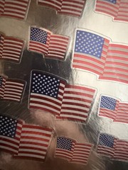 New Vintage Sandylion USA American Flag Mylar Stickers Stars Stripes US Foil