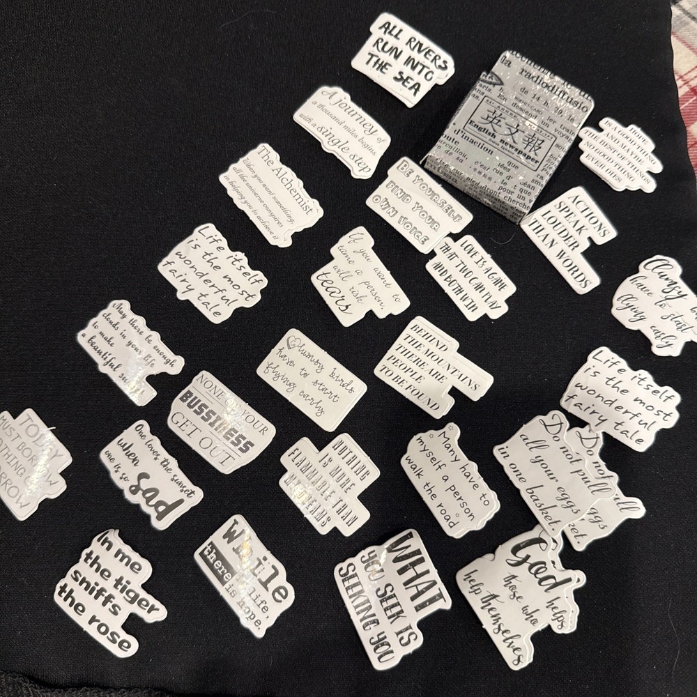 English Newspaper Asthetic Moon Quote Stickers