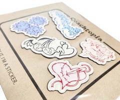 Coachtopia Sticker Set in Leather 5 Piece Cloud Multi Adhesive New in Package