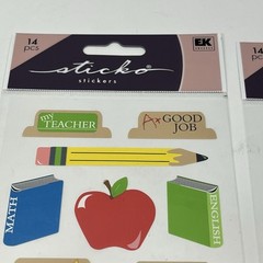 2 EK Success Sticko Stickers Back to School Scrapbooking Card Making Crafts Lot