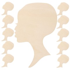 12PCS Head Silhouette Wooden Cutout African Woman Face Cutout Door Wall Hanging