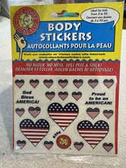 Americana United States Of America Body Stickers NWT