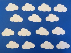 White Cloud Die Cut Shape Punchies 15 pcs Clouds Cardmaking Scrapbooking
