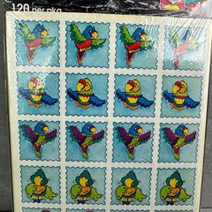 Vintage Stickers Carson-Dellosa Publishing Instructional Fair Parrot Stamp Farm