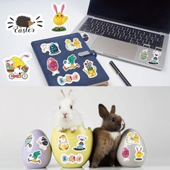 100Pcs Easter Stickers for Kids, Bunny Stickers Vinyl Waterproof Stickers Pac…