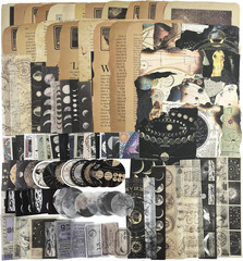 Vintage Aesthetic Scrapbook Supplies Kit with Scrapbook Paper, Stickers for Scra