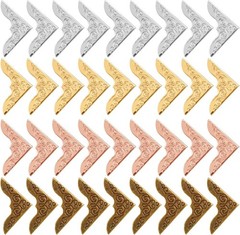 80 Pcs Metal Book Corner Protector, 4 Colors Vintage Iron Book Corner Protect…