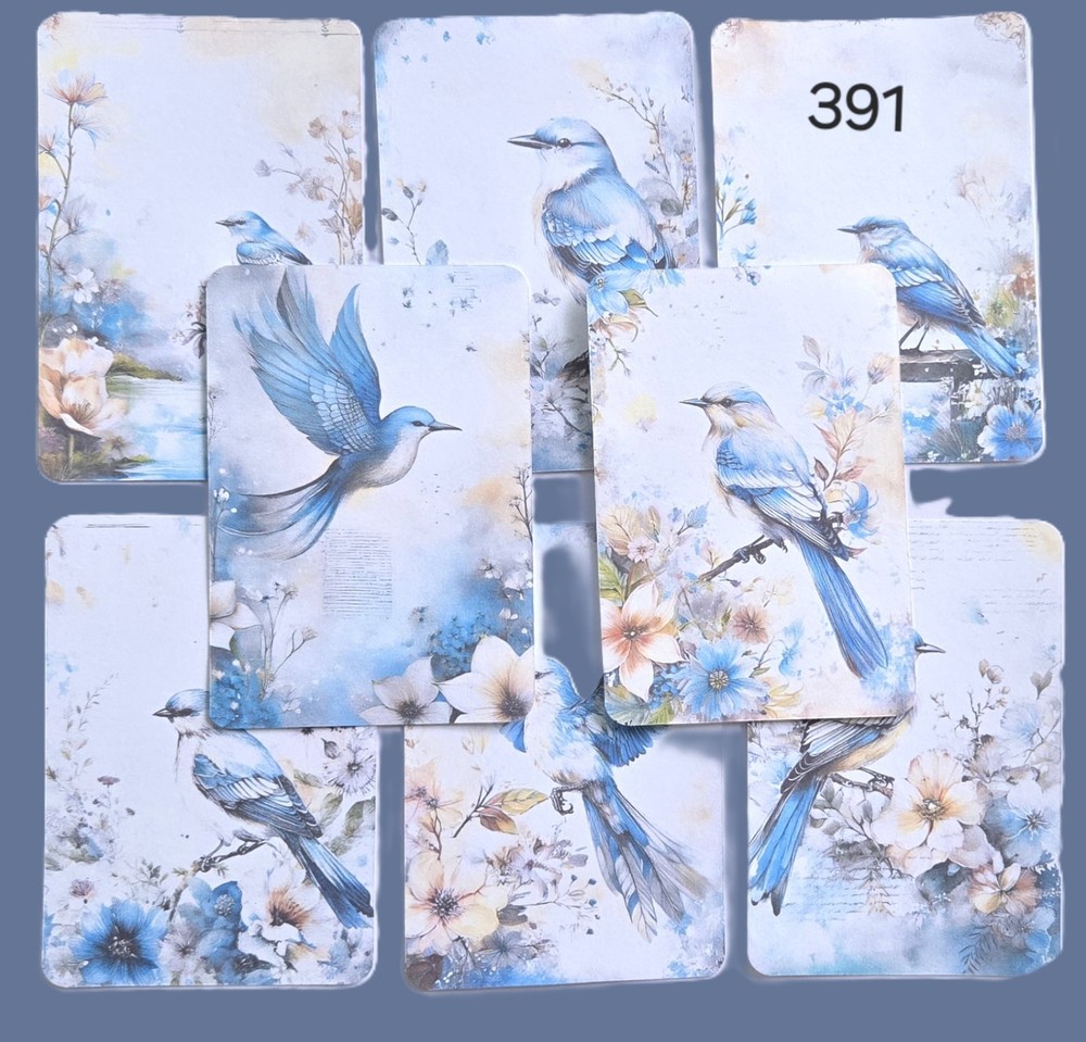 Blue Birds Journal Cards Supplies Scrapbooks Junk Journal 391