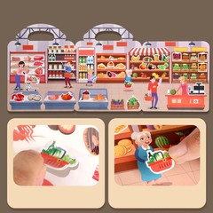 1 Book Jelly Sticker Book Quiet Book DIY Fun for Children’s Scene Stickers