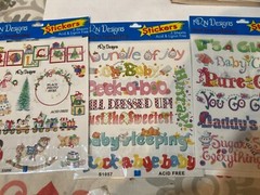 NRN Designs Vintage Scrapbooking Stickers – Lot of 3-Two Nursery one Child XMas