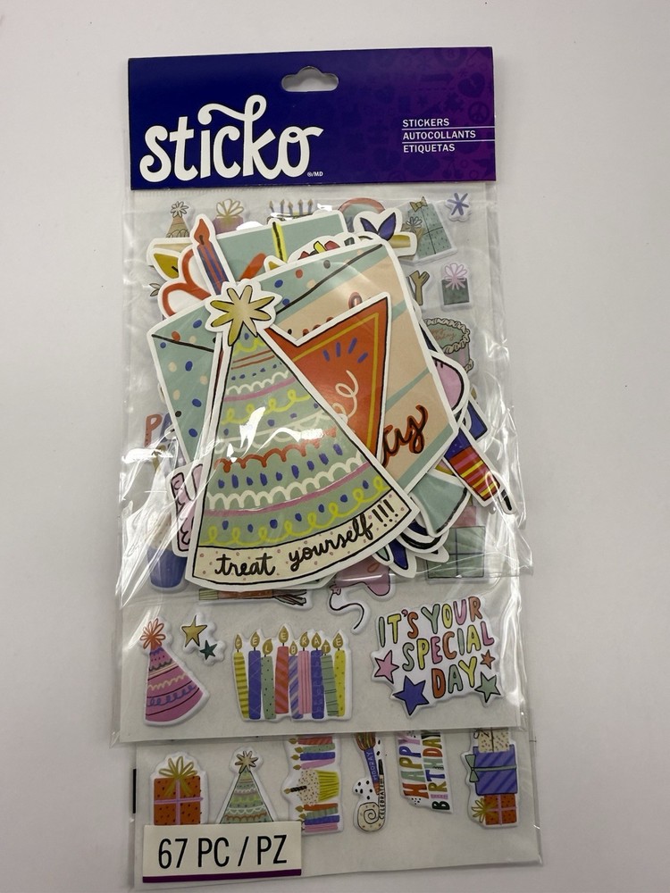 Sticko Birthday Party Stickers – 67 Assorted Pieces (nm52600048)