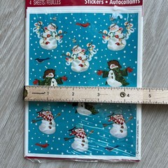 Vintage Snowman Stickers Pack of 4 Sheets Heartline Hallmark Sealed