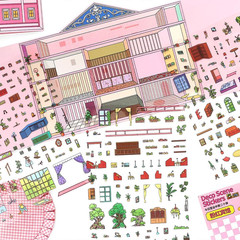 2PCS Foldable 3D Sticker Scene Book for Adults & Teens, DIY Isometric House