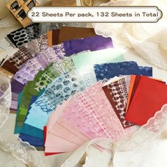 132 Sheets Textured Scrapbook Paper – Decorative Craft – Scrapbooking Supplies