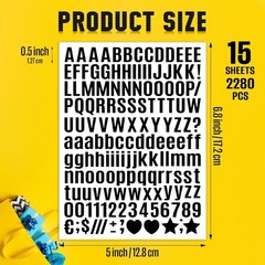 15 Sheets of 0.5 Inch Black Vinyl Letter Stickers – Creative Crafting Essentials