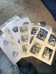 Pk Glitz Art Acetate Holiday Sheets 6 Packages. Vintage Hues & Black/white New