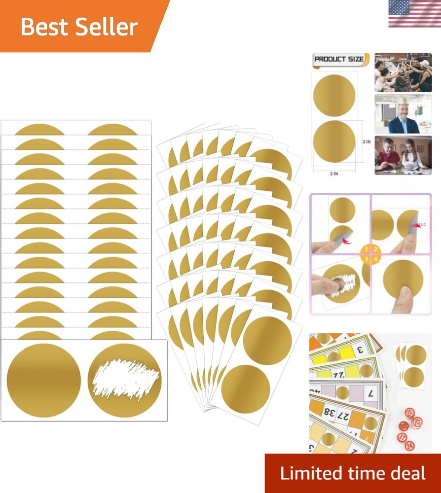 100 Pcs Scratch Off Stickers Sitckers 2 inches Round Self Adhesive Scratch Of…