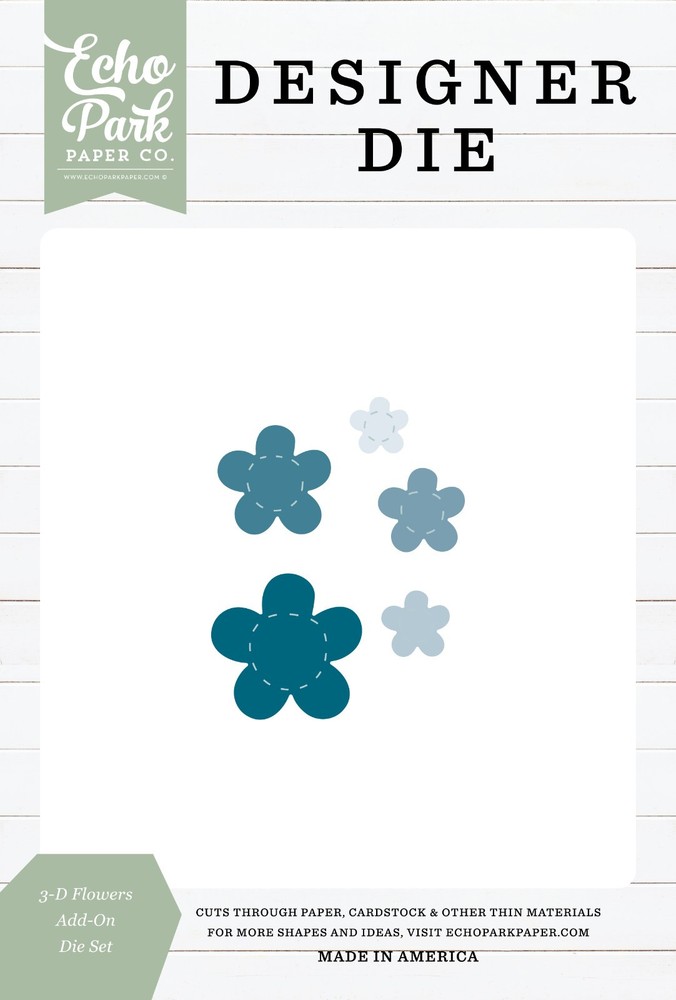Echo Park Designer Metal Cutting Dies 3-D FLOWERS DIE SET