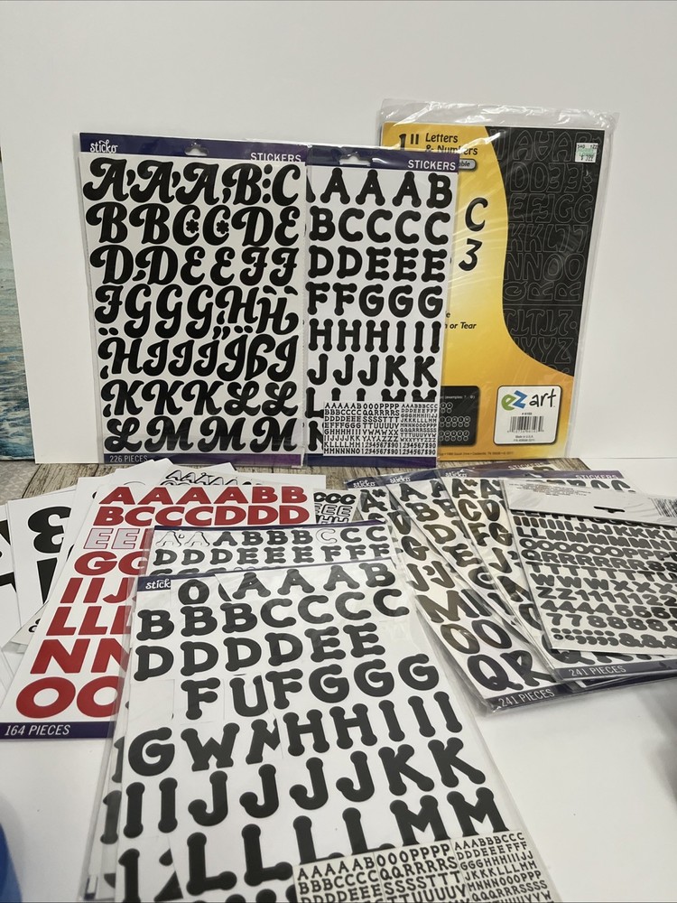 Letters And Numbers Vinyl Stickers Black & Red Mixed Lot New & used