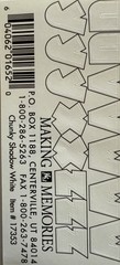 WHITE SHADOW CHUNKY ALPHABET Stickers(2sheet)Making Memories•Letters•Number•Word