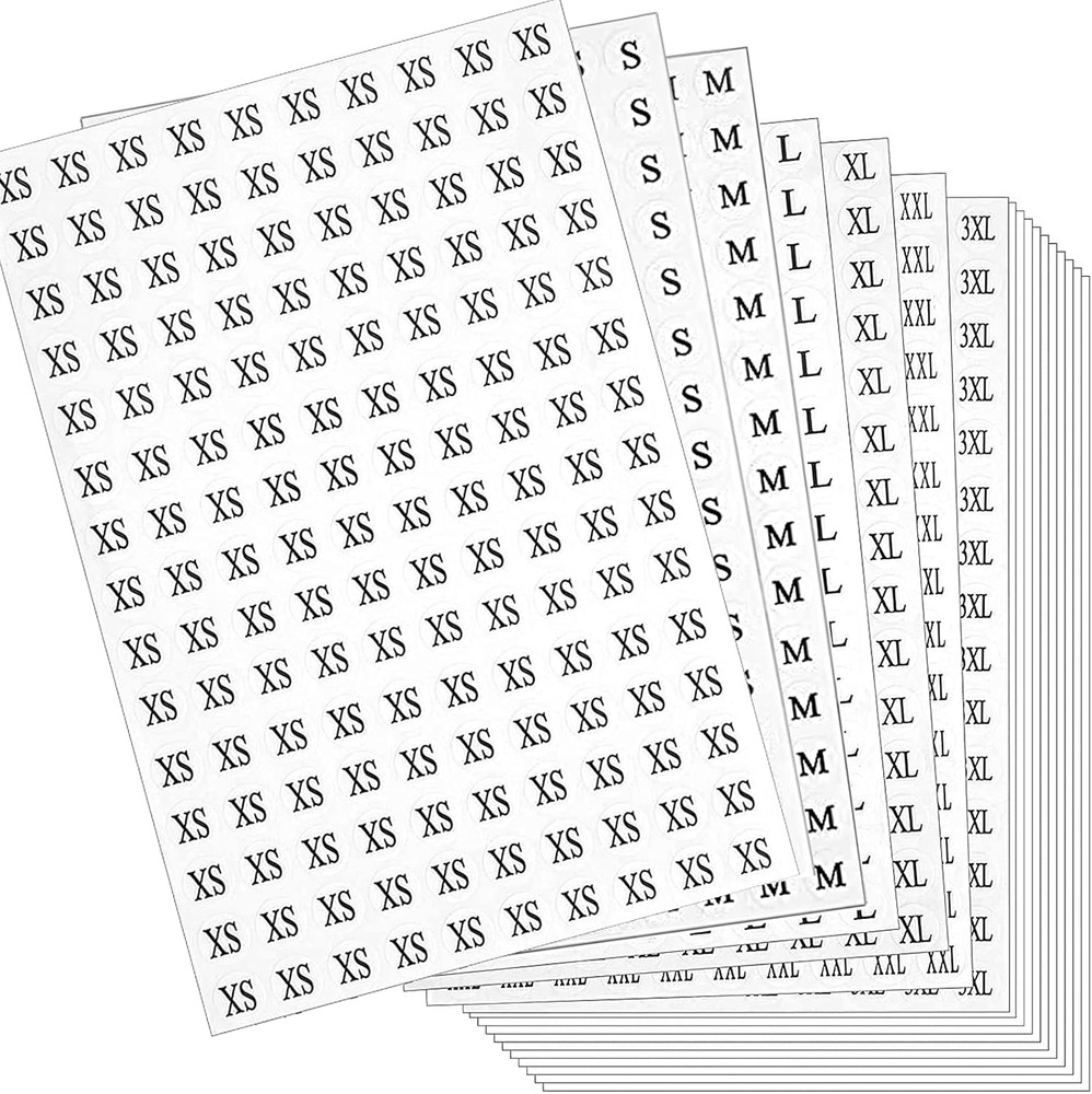 4200 Pcs Clothing Size round Stickers, 1/2” Labels Sticker White Adhesive Appare