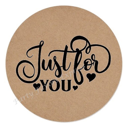 JUST FOR YOU KRAFT ENVELOPE SEALS LABELS STICKERS SMALL BUSINESS