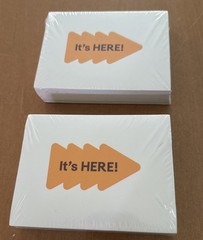 2 Packages of “It’s Here” Arrow Stickers – See Description