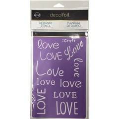 Therm O Web iCraft Deco Foil Stencil ~ LOVE ~ 6″ X 9″ NEW