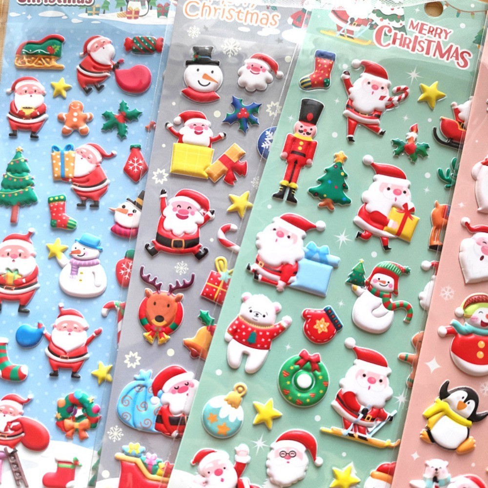 Merry Christmas Adorable Cartoon Santa Claus 3D EVA Soft Foam Stickers – DIY Dec